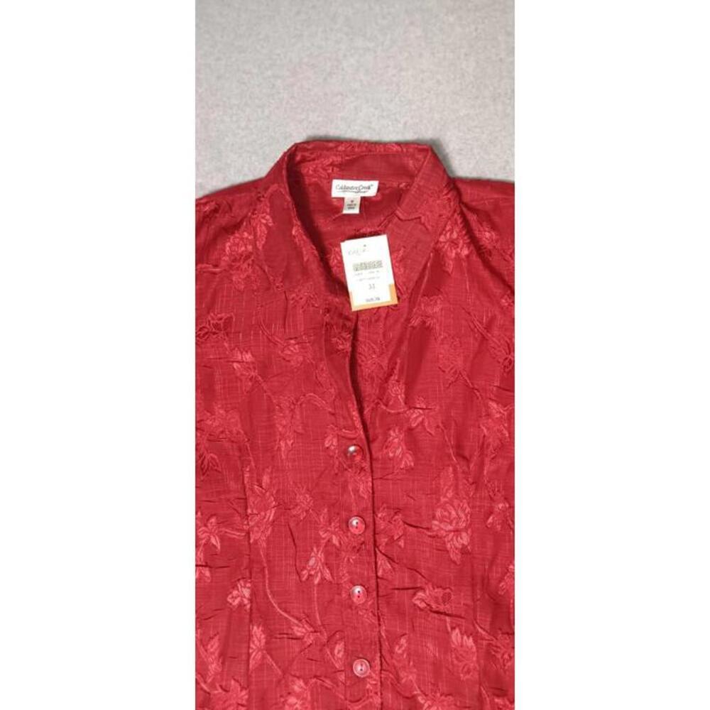NWT! Coldwater Creek 3/4 Sleeve Semi Sheer Button Up Blouse Womens Size Medium - Picture 3 of 12